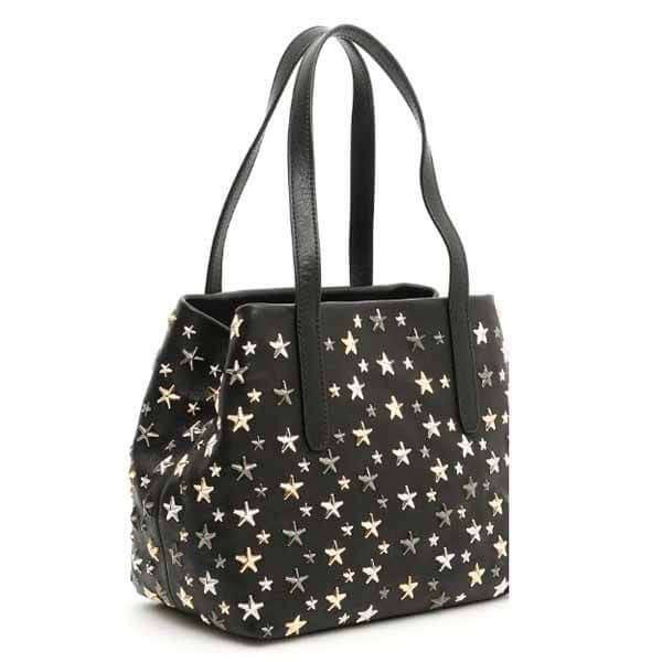 【ジミーチュウ】SOFIA S LTR 星柄 スモールトートコピー 黒